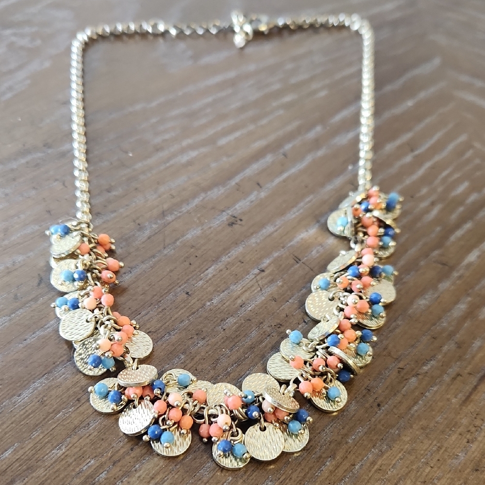 Gold Tone and Multicolor Beaded Necklace
